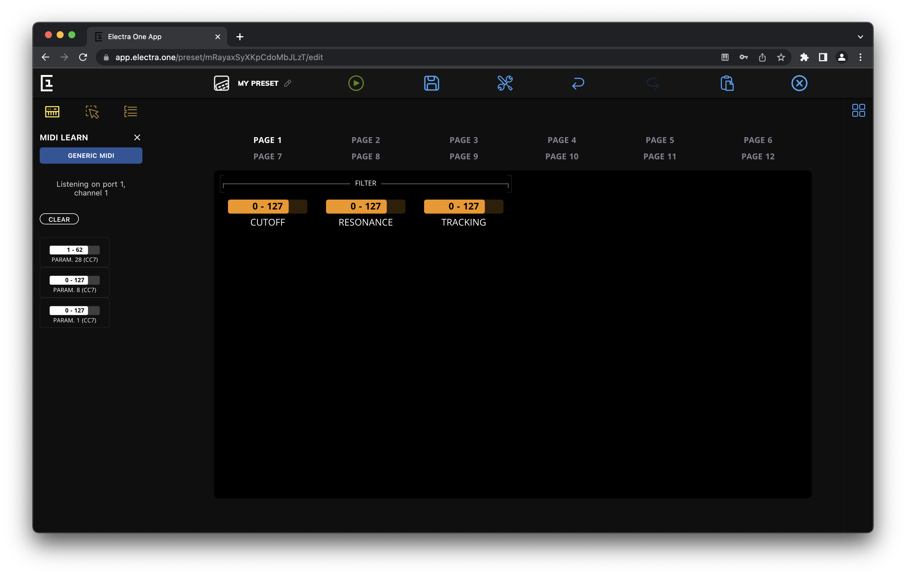 MIDI learn listening