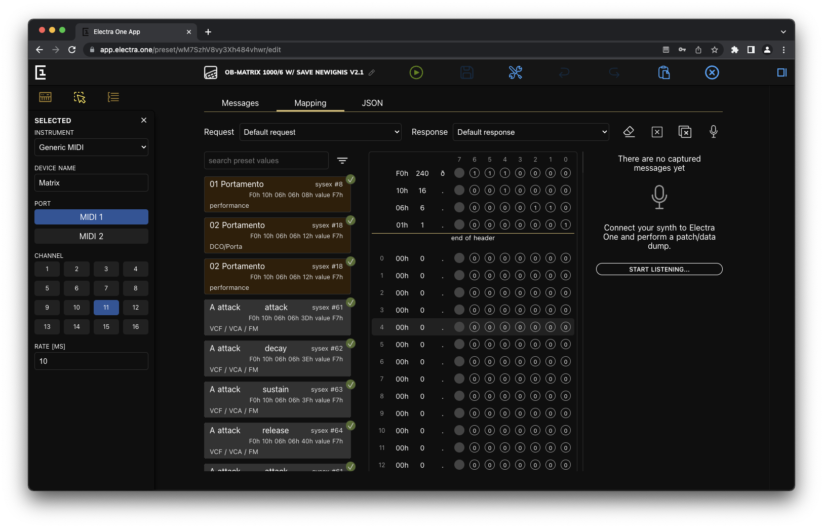 Patch Editor response
