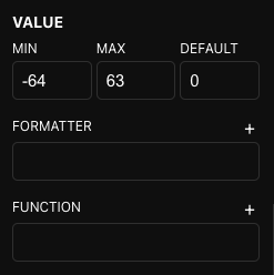 Fader value attributes